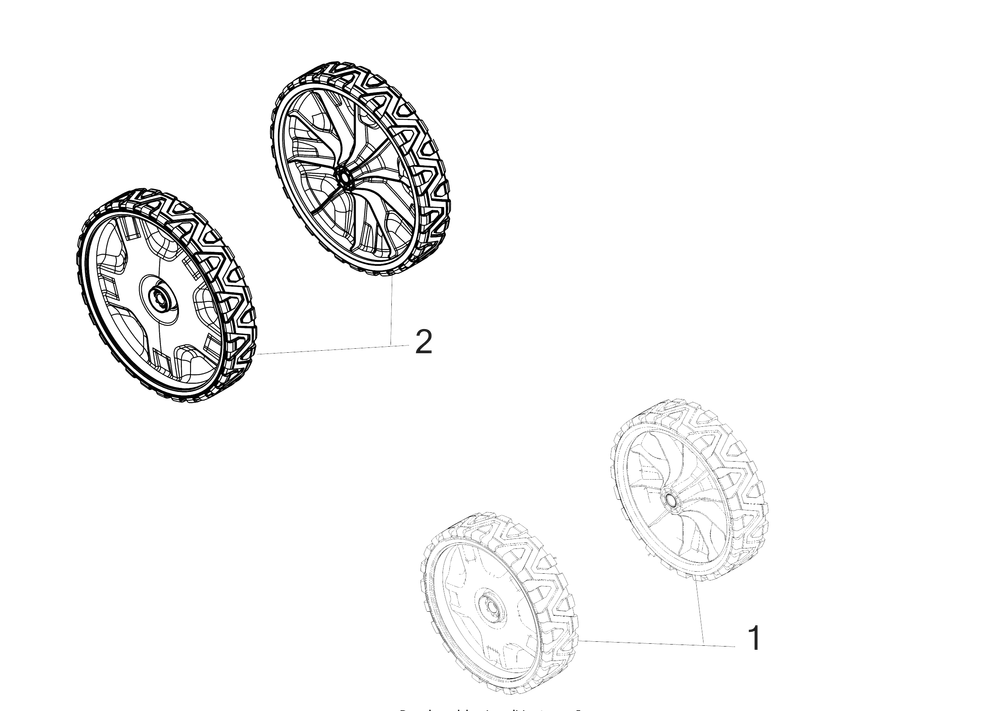 Wheels Diagram and Parts List for SC100HW (11AB9M5710)(2019) Cub Cadet Lawn Mower
